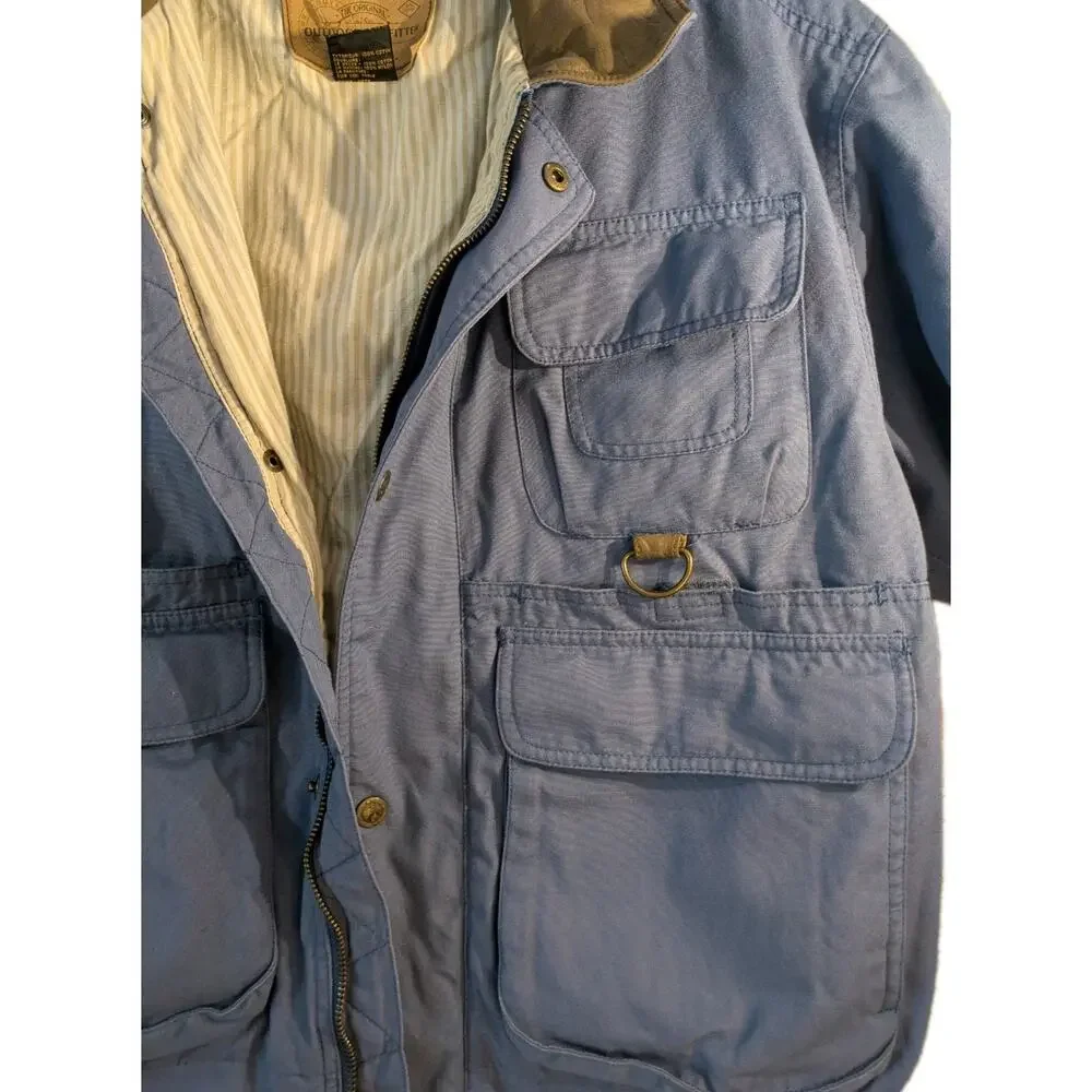 Eddie Bauer Vintage Chore Coat, Barn Jacket Leather Collar Utility Workwear - Picture 5 of 14